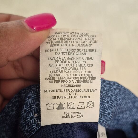 Fourmy Deep Blue Polo with Patterned Collar - Picture 13 of 16